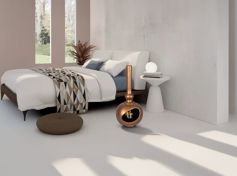 Biocamino Corneli in ambiente: in camera da letto