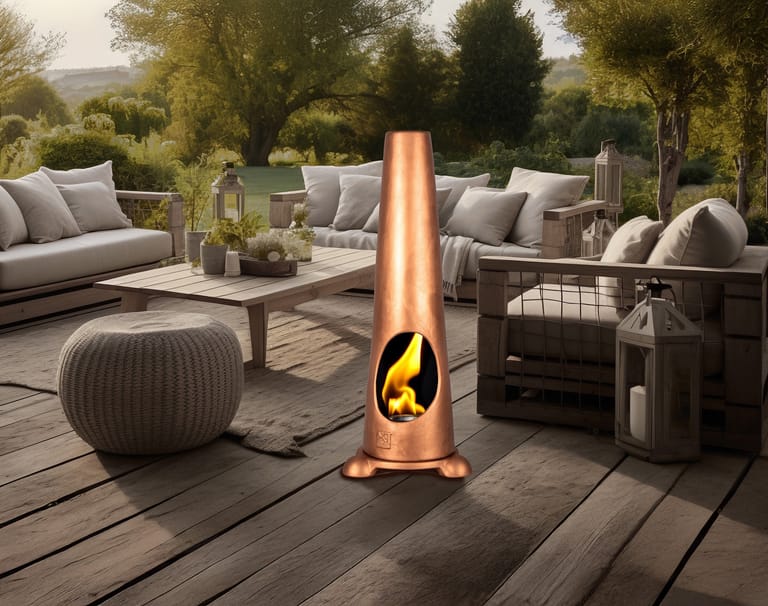 Biocamino Corneli in ambiente: sul terrazzo